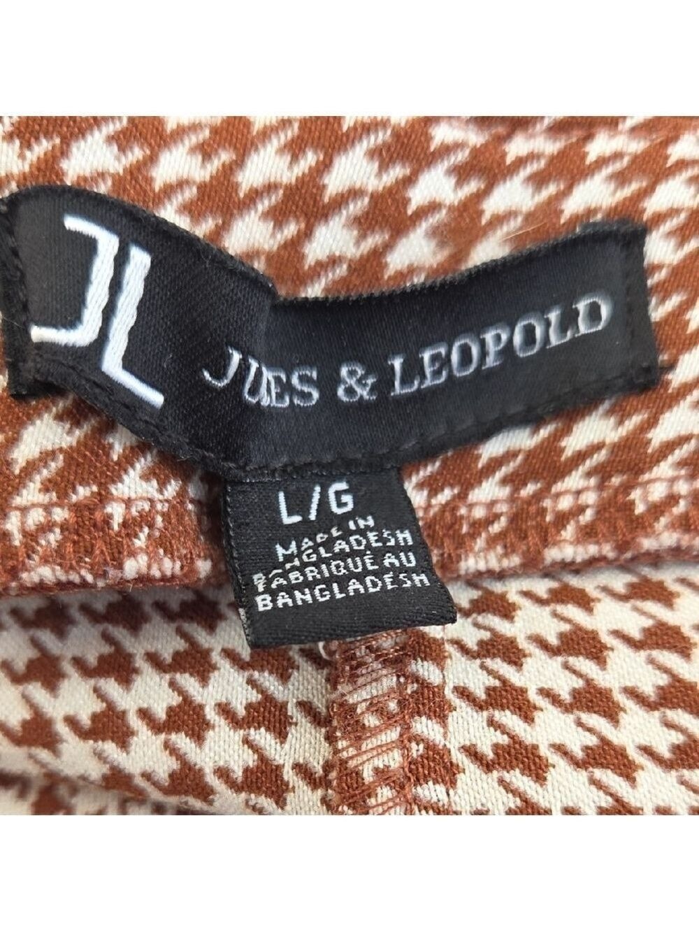 Jules & Leopold Brown Houndstooth Checkered Chinos - Picture 7 of 7